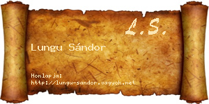 Lungu Sándor névjegykártya